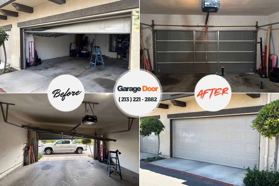 Before and after: garage door repair Park City, IL